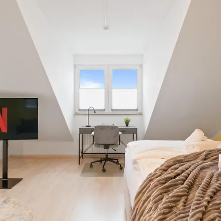 Апартаменты Kingsize Bett, Balkon, Arbeitsplatz, Netflix Пфорцхайм